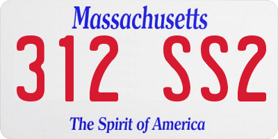 MA license plate 312SS2