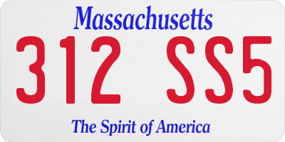MA license plate 312SS5