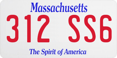 MA license plate 312SS6
