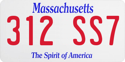 MA license plate 312SS7