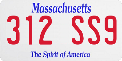 MA license plate 312SS9