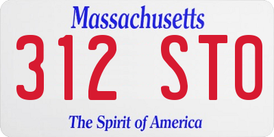 MA license plate 312ST0