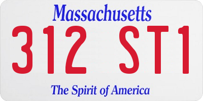 MA license plate 312ST1
