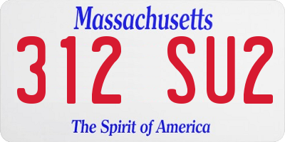MA license plate 312SU2