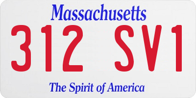 MA license plate 312SV1
