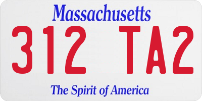 MA license plate 312TA2