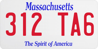 MA license plate 312TA6
