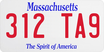 MA license plate 312TA9
