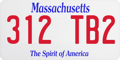 MA license plate 312TB2
