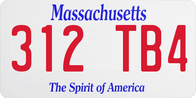 MA license plate 312TB4