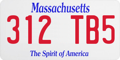 MA license plate 312TB5