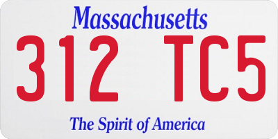 MA license plate 312TC5
