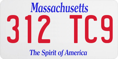 MA license plate 312TC9