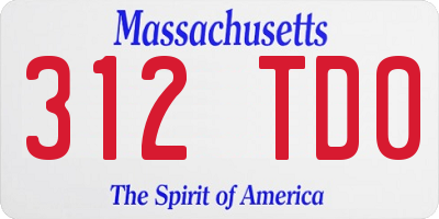 MA license plate 312TD0