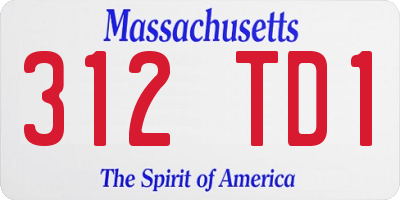 MA license plate 312TD1