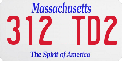 MA license plate 312TD2
