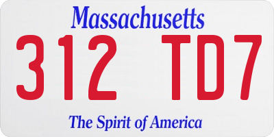MA license plate 312TD7