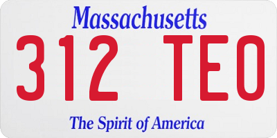 MA license plate 312TE0