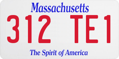 MA license plate 312TE1
