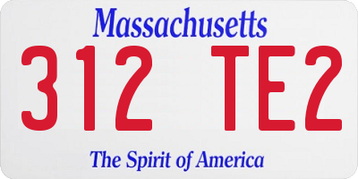 MA license plate 312TE2