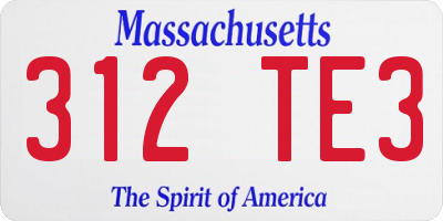 MA license plate 312TE3