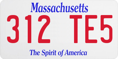 MA license plate 312TE5