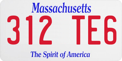 MA license plate 312TE6