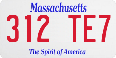 MA license plate 312TE7