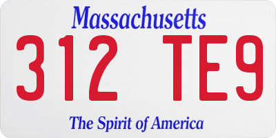MA license plate 312TE9