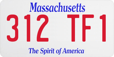 MA license plate 312TF1