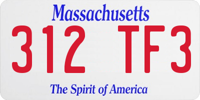 MA license plate 312TF3