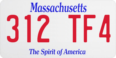 MA license plate 312TF4