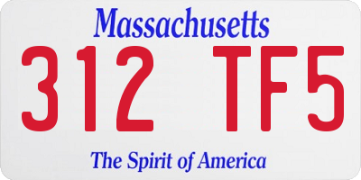 MA license plate 312TF5