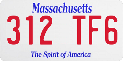 MA license plate 312TF6