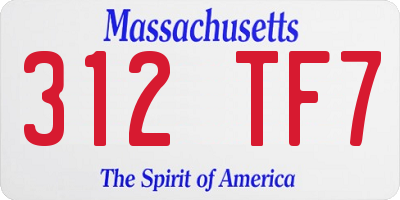 MA license plate 312TF7