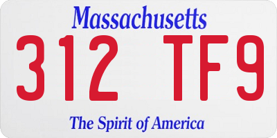 MA license plate 312TF9