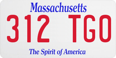 MA license plate 312TG0