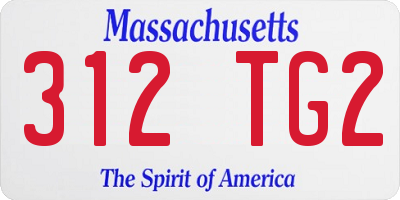 MA license plate 312TG2