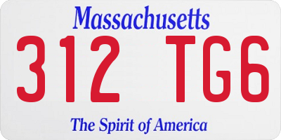 MA license plate 312TG6