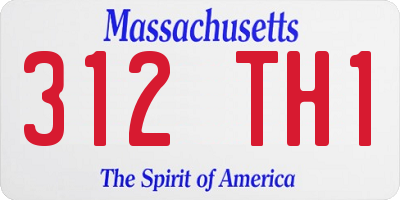 MA license plate 312TH1