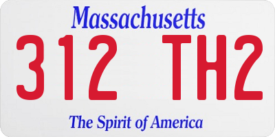 MA license plate 312TH2
