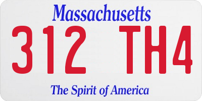 MA license plate 312TH4