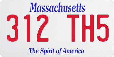 MA license plate 312TH5