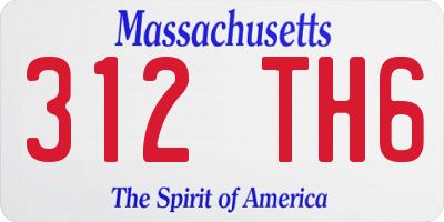 MA license plate 312TH6