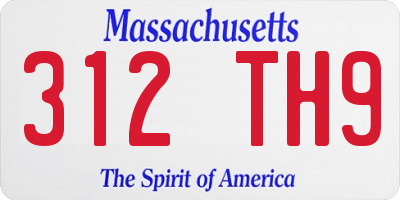MA license plate 312TH9