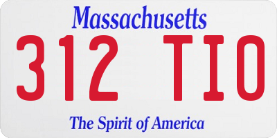 MA license plate 312TI0