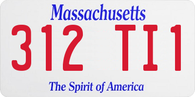 MA license plate 312TI1