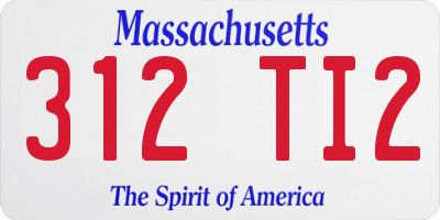MA license plate 312TI2