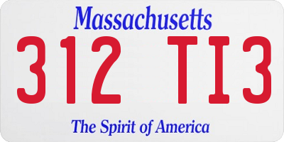 MA license plate 312TI3