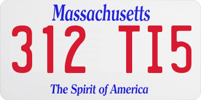 MA license plate 312TI5